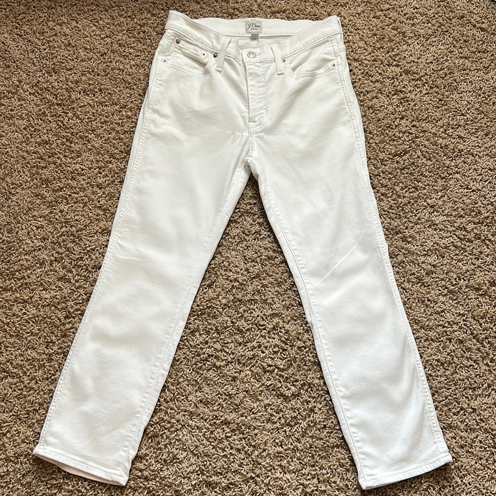 J Crew white ankle jeans